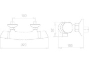 Novaservis Sprchová baterie Metalia Eco+ 150 mm, chrom, nástěnná, termostatická, s příslušenstvím,  57961,0E