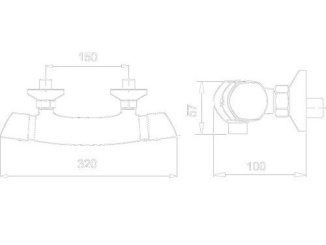 Vodovodné batérie – Novaservis Sprchová baterie Metalia Eco+ 150 mm, chrom, nástěnná, termostatická, s příslušenstvím, 57961,0E