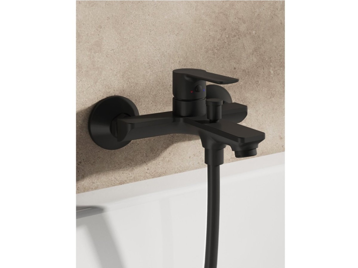 Ravak SL 022.20BLM Vanová nástěnná baterie bez sprchového setu, černá matná