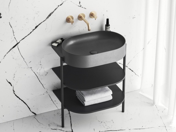 Ravak Umývadlo Yard 60, bez otvoru pre batériu, bez prepadu, Grey Green