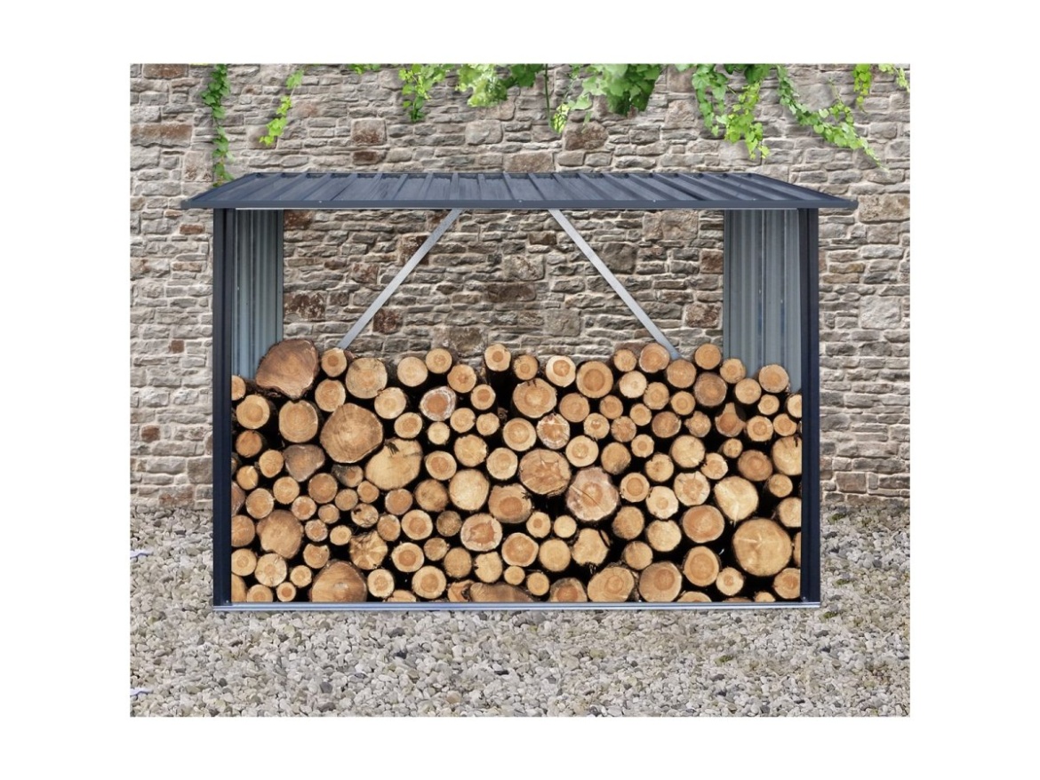 Přístřešek na dřevo 2 x 1,5 m s pultovou střechou antracit Riwall PRO RMWS 3x7 Anthracite