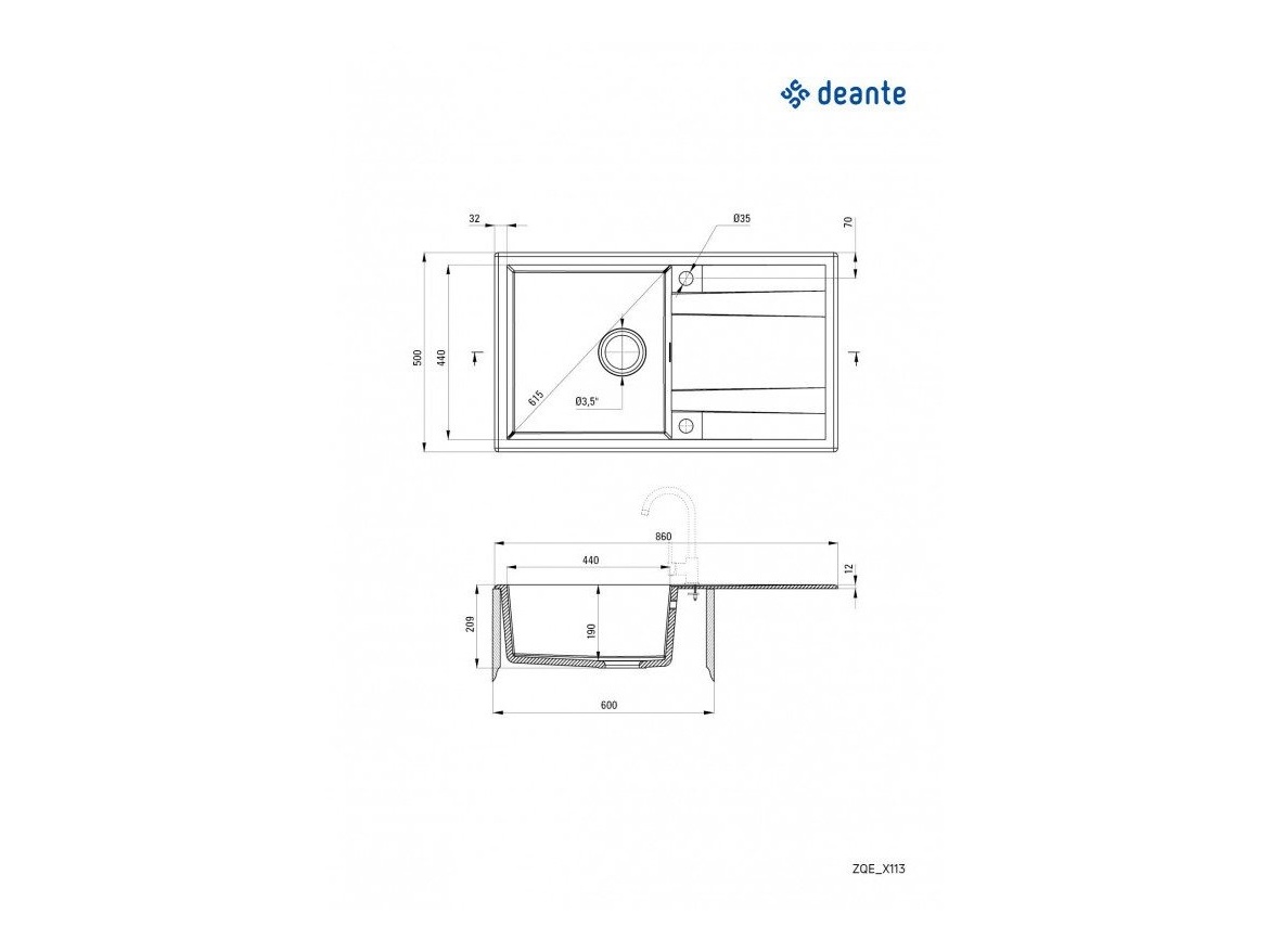 Kuchyňské dřezy Deante Eridan 860.0E