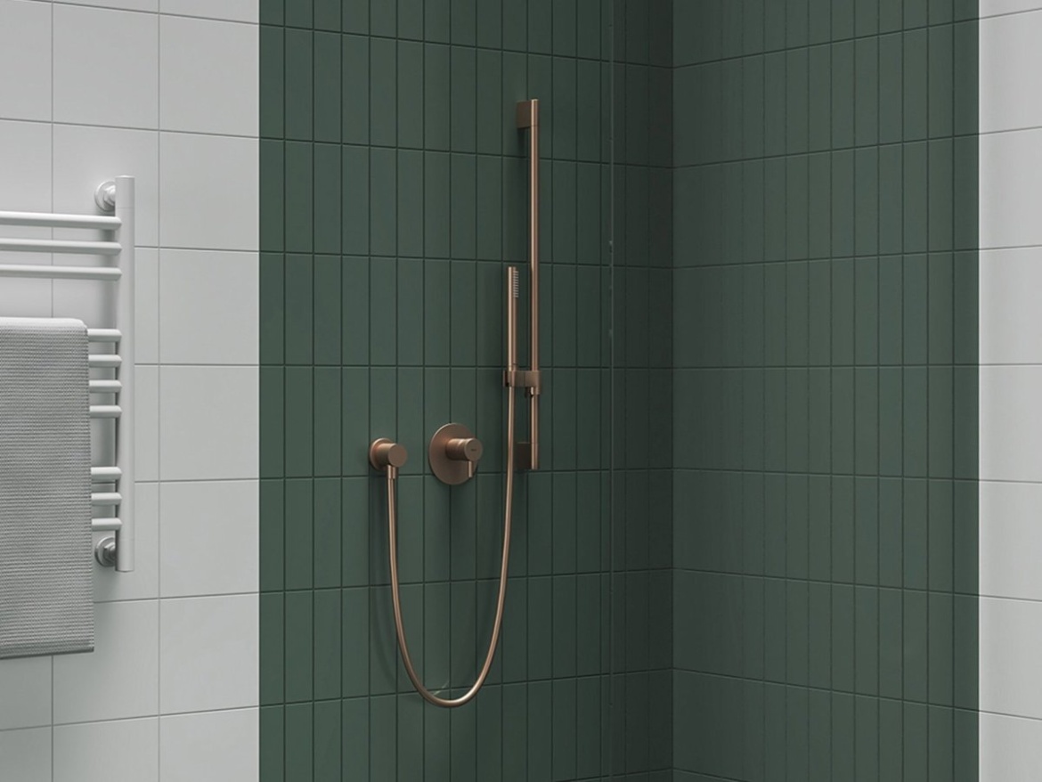 Ravak 974.60GLB Sprchová tyč s držákem, Gold Brushed