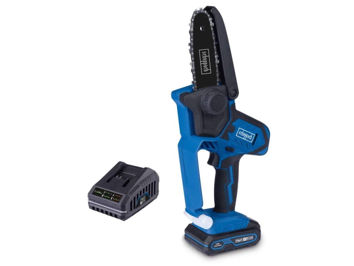 20 V IXES aku prerezávacia píla + 2Ah batéria + nabíjačka 2,4 A Scheppach C-PS100-X-SET S