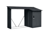 Přístřešek na dřevo s kůlnou 2,7 x 1,6 m s pultovou střechou antracit Riwall PRO RMWS 3x9 Anthracite