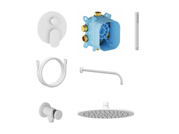 Ravak SG 090.10WHM Sprchový podomítkový set, bílá matná