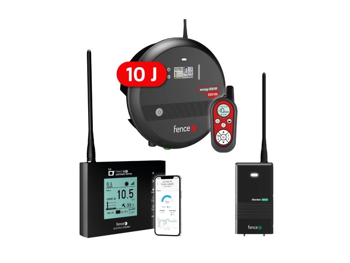 Scobax Set elektrického ohradníku Chytrá Farma - RF zdroj 10 J, ovladač - WiFi Gateway - Monitor MX10 ZDARMA