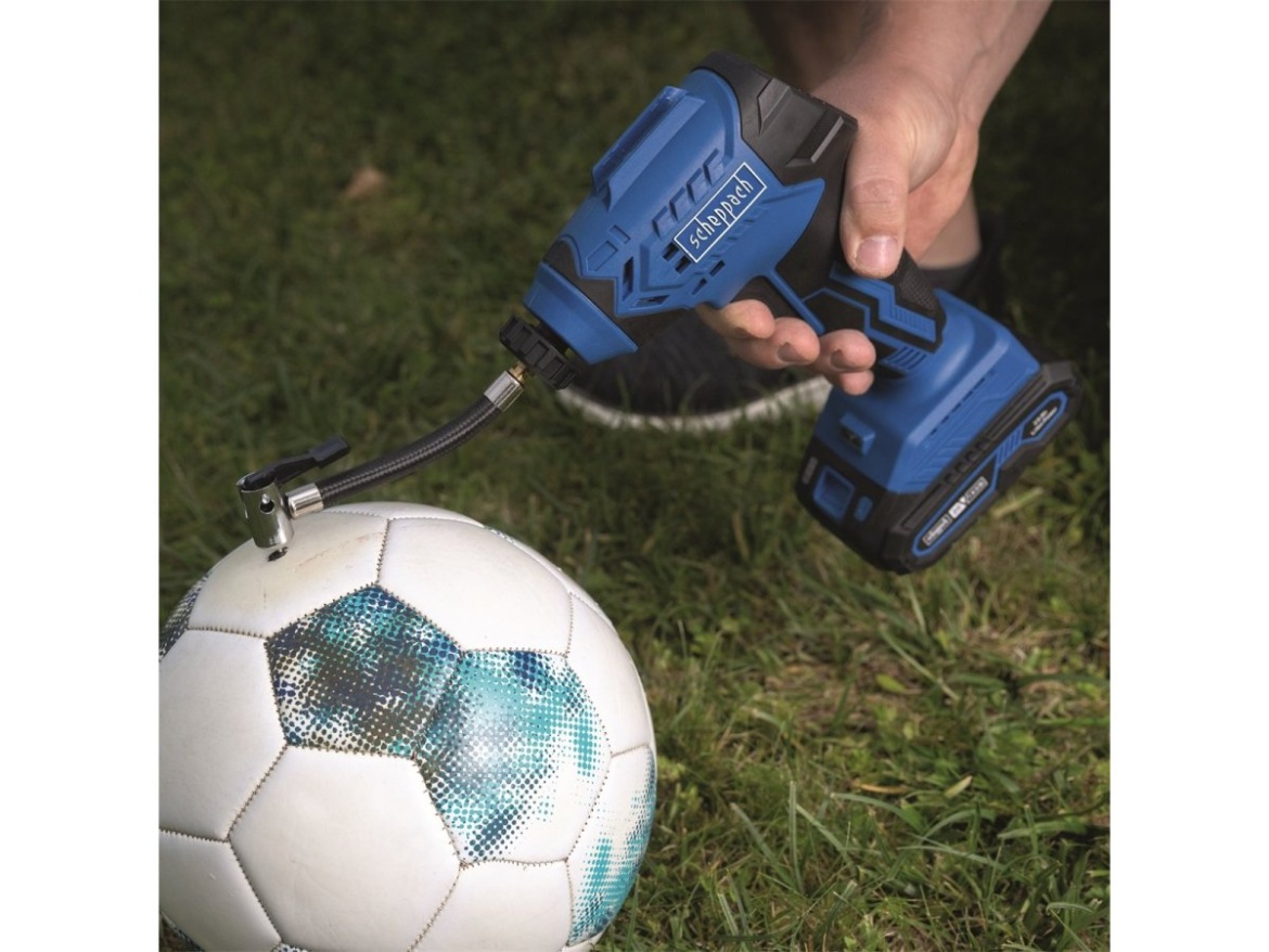 20 V-os IXES akkus kompresszor (akkumulátor és töltő nélkül) Scheppach C-AC20-X