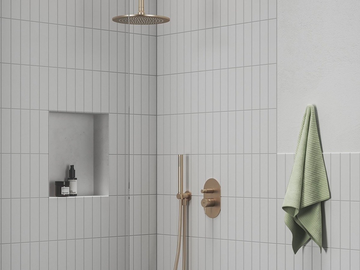 Ravak 706.60GLB Podomítkový vývod s držákem, Gold Brushed