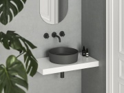 Ravak Umyvadlo Uni Slim 40, bez otvoru pro baterii, bez přepadu, bílá matná