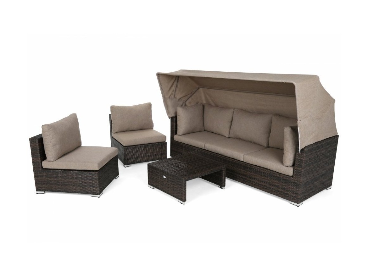 Home & Garden Vigo zahradní sestava z technoratanu Brown Mat/Brown Melange