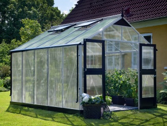 Hliníková konstrukce –  Juliana Premium 3,7 m x 3,0 m, alu / černá, polykarbonát 10 mm