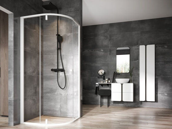 Ravak NSKK3 90x90, čierna+transparent