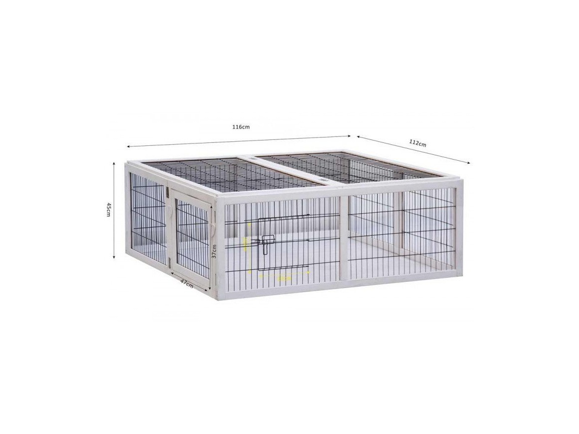 Scobax Dřevěný výběh pro králíky - bílý XL