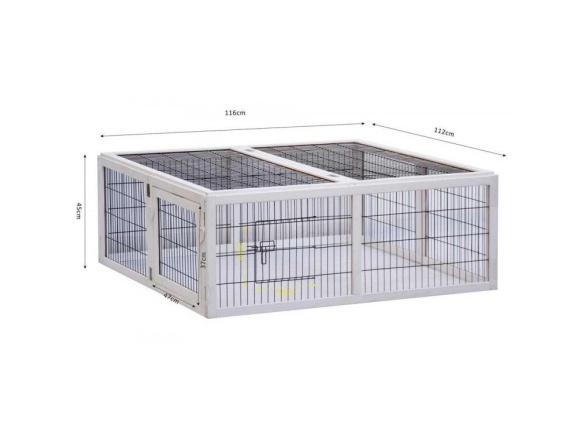 Scobax Dřevěný výběh pro králíky - bílý XL