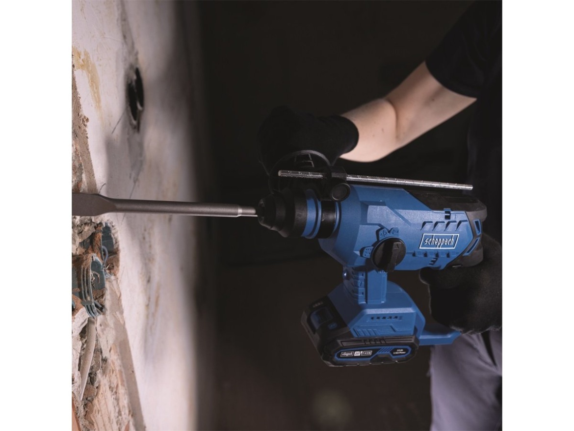 Aku 20 V IXES vrtací/sekací kladivo (bez baterie a nabíječky) Scheppach BC-RHD230-X