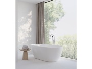 Ravak FM 080.20BL.RB07A Vaňová batéria do podlahy pre R-box, so sprchovým setom, čierna