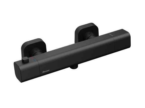 Ravak TD F 033.20BLM Termostatická sprchová nástenná batéria bez sprchového setu, čierna matná