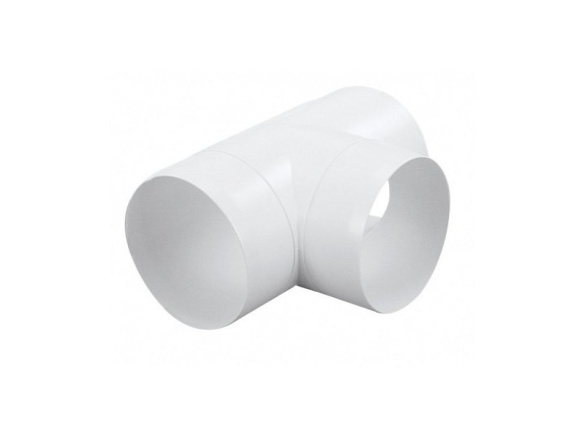 Haco T-kus kulatého kanálu , CTO 3×100 bílý