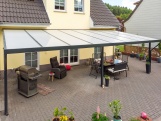 Hliníková pergola - číry/biela konštrukcia Gutta Terrassendach Premium