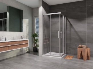 Rohovia –  Lansanit Sprchový kout Monte 90 x 90 cm, sklo čiré, profil aluchrom, čtverec,  CF99-190-C