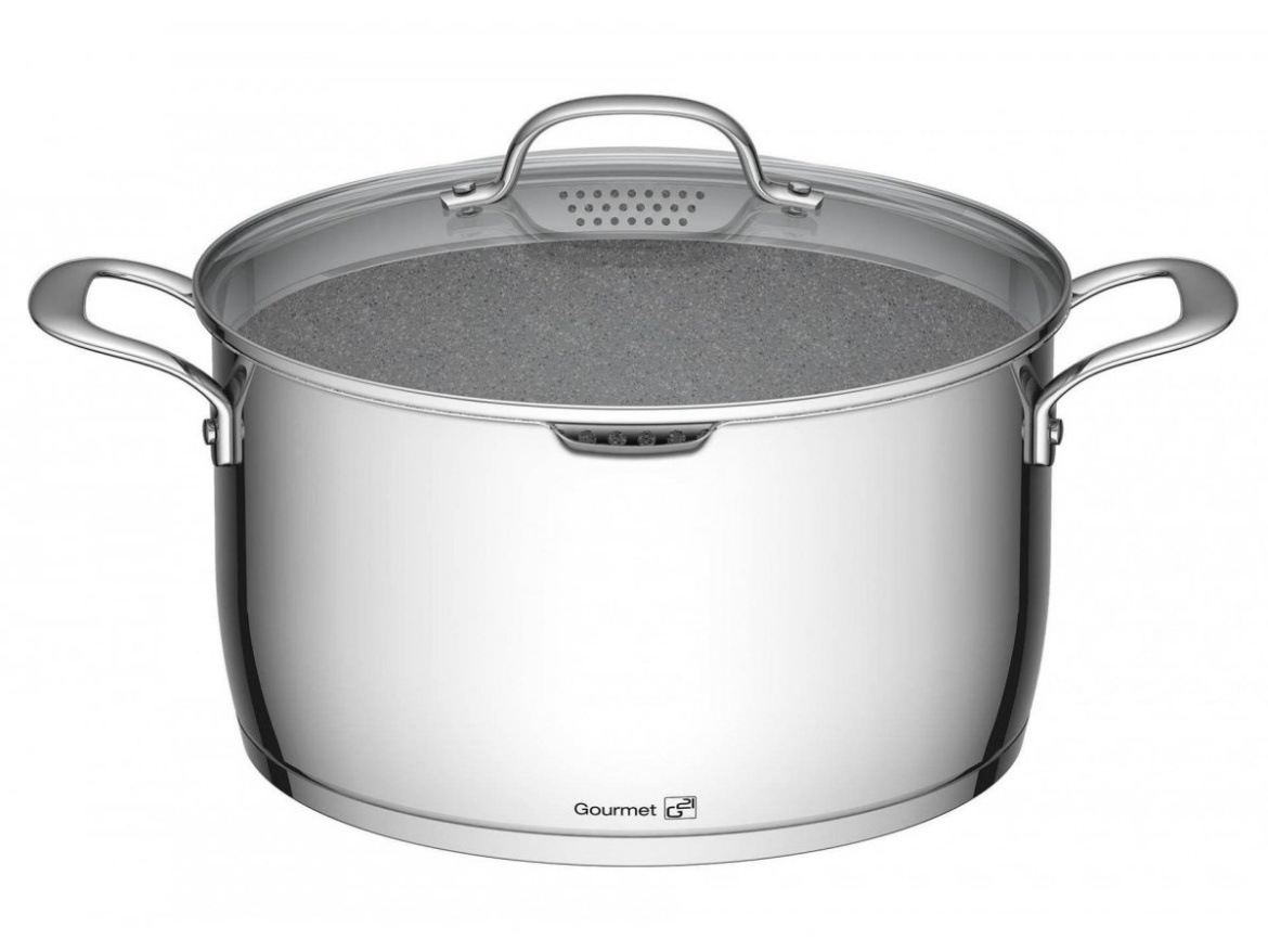 G21 Sada nádobí  Gourmet Miracle s cedníkem, 4 díly, nerez/greblon