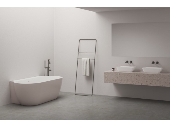 Ravak ES 080.20BLM.RB07G Vaňová batéria do podlahy pre R-box, so sprchovým setom, Black Matt