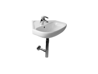 Nástěnná –  JIKA Umyvadlo Deep 55x56 cm, s otvorem, bílé, rohové, na stěnu, s přepadem, ,H8166140001041