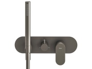 Ravak EL 065.20GB.O2.RB07D.+S Podomietková batéria 2-cestná pre R-box, so sprchovým setom, Graphite Brushed