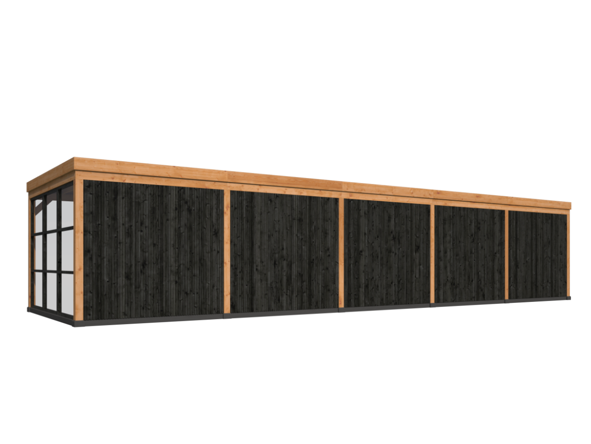 Wood flachdach Kiruna, typ 4 (schwarz gesprühte Wände)