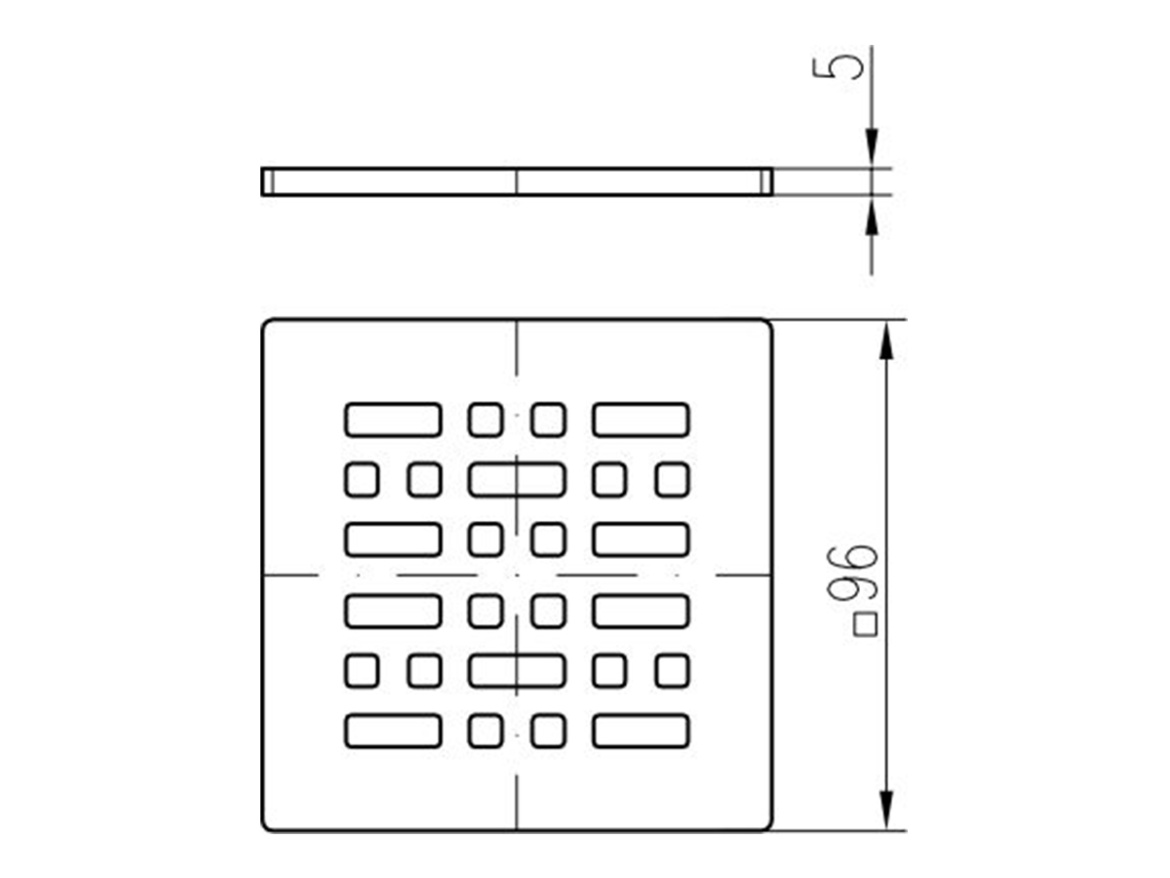 Chuděj ND-Mřížka nerez pro nástavec 100 × 100 mm