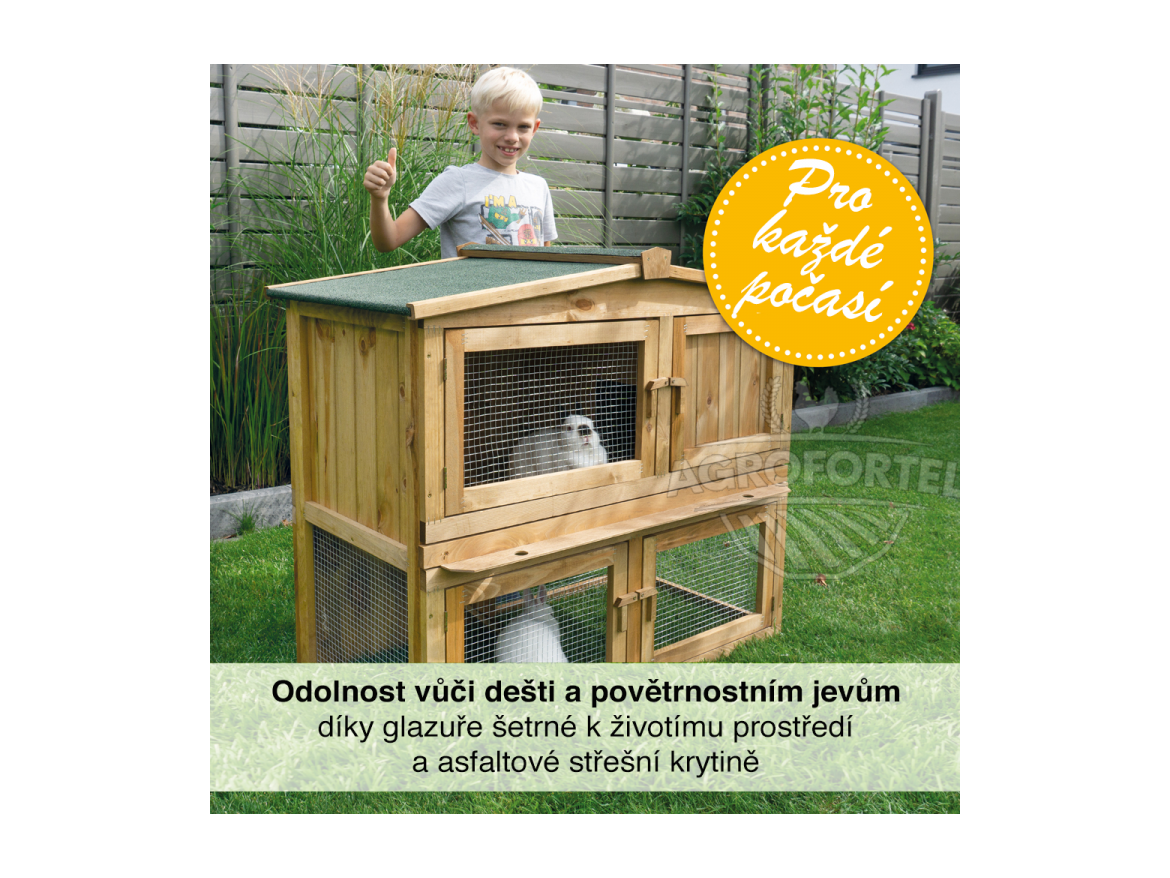 Scobax Dřevěná králíkárna VIMPERK, 1060x530x910 mm