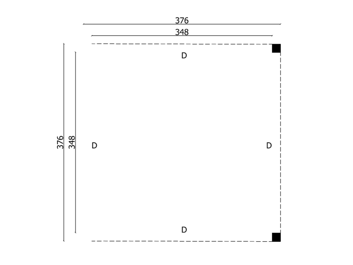 Tuindeco Flat roof Stavanger type XL extension douglas fir