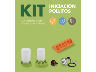 Kŕmidlá – Scobax Základní sada pro odchov drůbeže - krmítko, napáječka, lampa, žárovka