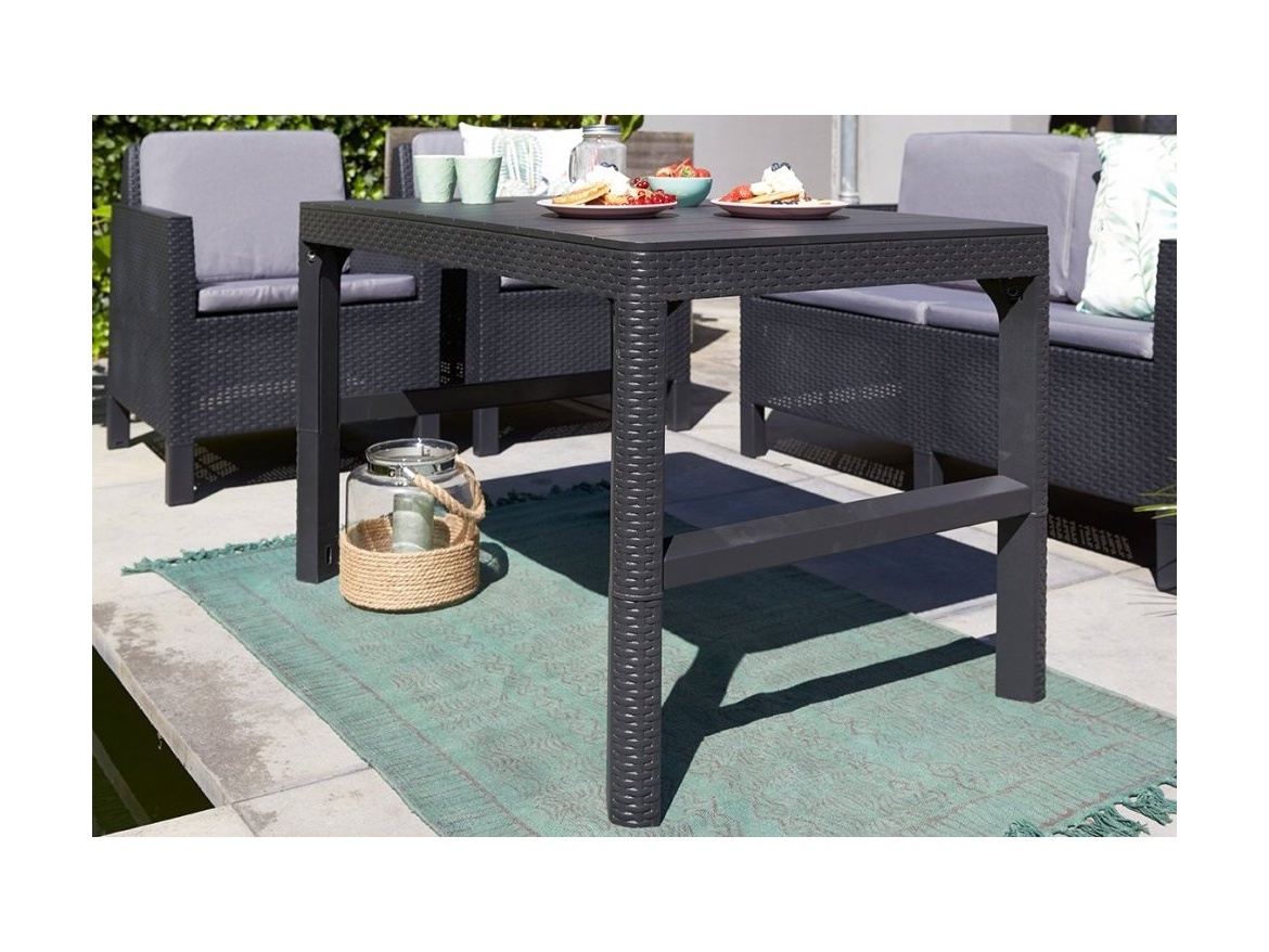 Keter Zahradní stůl Keter Lyon - 116 x 71 x 40 – 65 cm - hnědý