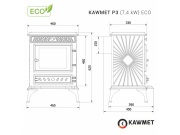 Öntöttvas kandalló kályha Kawmet P3 - 7,4 kW ECO