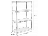Garden Line Kovový úložný regál GardenLine - 4 police 150 x 70 x 30 cm max 150 kg na polici