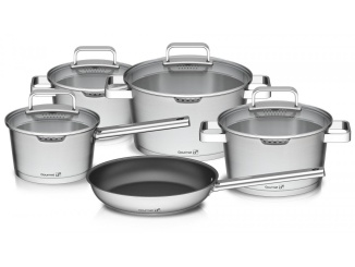 Edénykészletek –  G21 Sada nádobí  Gourmet Magic s cedníkem, 9 dílů, nerez