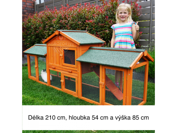 Scobax Dřevěná králíkárna JINCE, 2100x540x855 mm