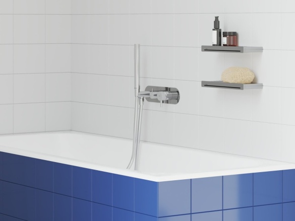 Ravak ES 065.20BLM.O2.RB07D.+S Podomietková batéria 2-cestná pre R-box, so sprchovým setom, Black Matt