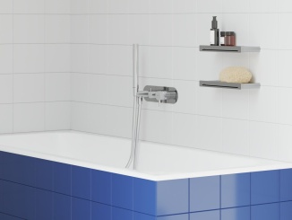 Vodovodní baterie –  Ravak ES 068.20GB.O3.RB07D.+S Podomietková batéria 3-cestná pre R-box, so sprchovým setom, grafit kefovaný