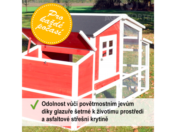 Kurník Scobax Dřevěný kurník ŘÍM, 2000x810x1160mm