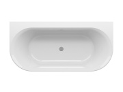 Ravak Vaňa Ypsilon Wall 178x86, voľne stojaca, čierna/biela, krytka odtoku čierna