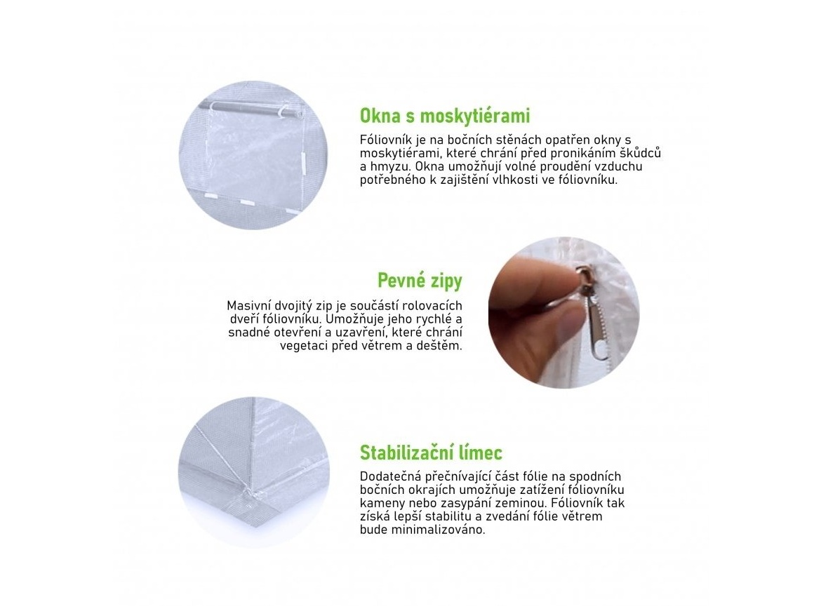 VespaGarden Zahradní fóliovník VESPAGARDEN 2x3,5m extra silný - bílý