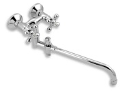 Novaservis Umyvadlová paneláková baterie Titania Retro II 100 mm, chrom, nástěnná, bez příslušenství,  99137/1,0