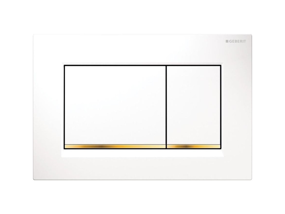 Geberit Deska ovládací GEBERIT SIGMA 30 bílá/pozlaceno, 115.883.KK.1