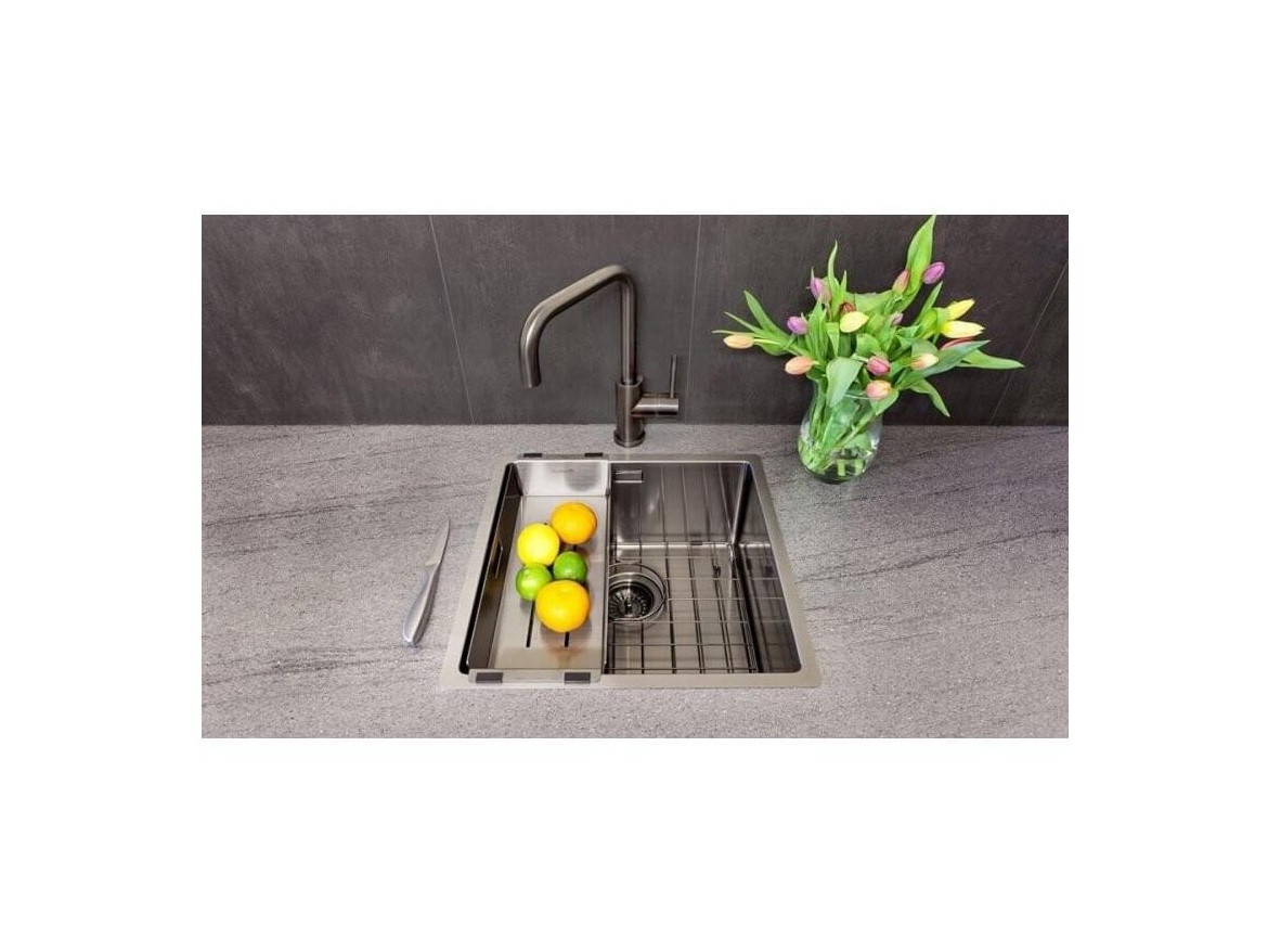 Kuchyňské dřezy Reginox SET Miami 500 Gun metal + baterie Crystal + příslušenství