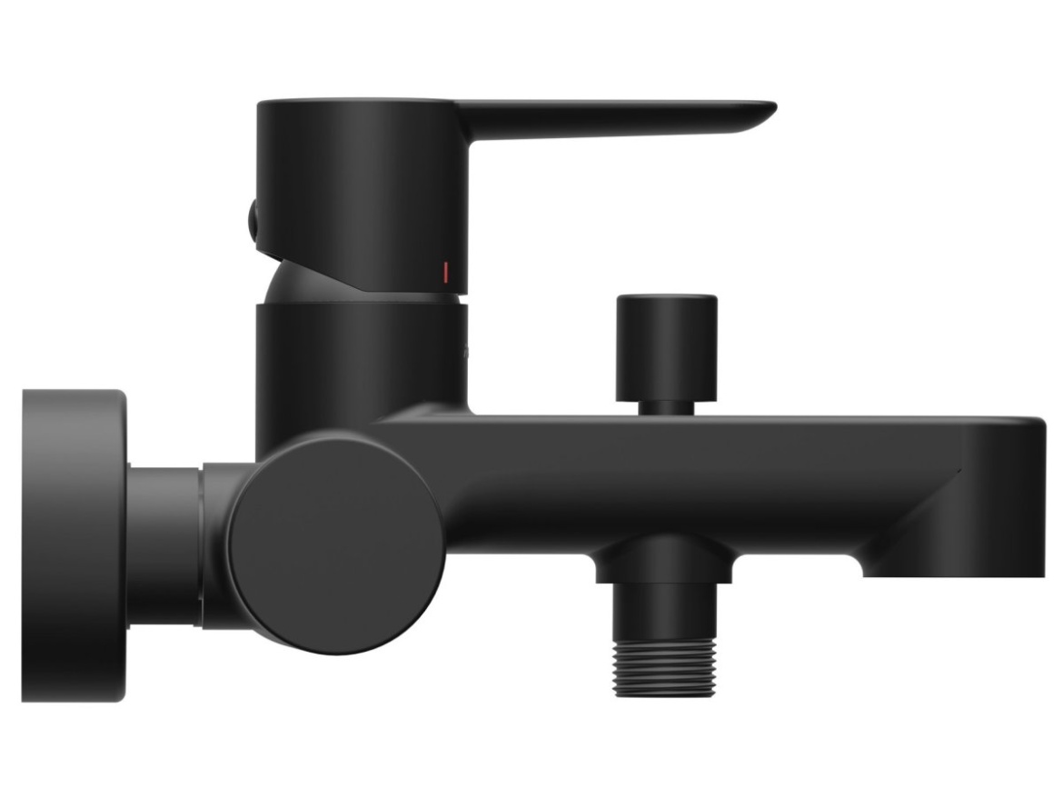 Ravak PU 022.21BL Vanová nástěnná baterie s přepínačem, bez sprchového setu, černá