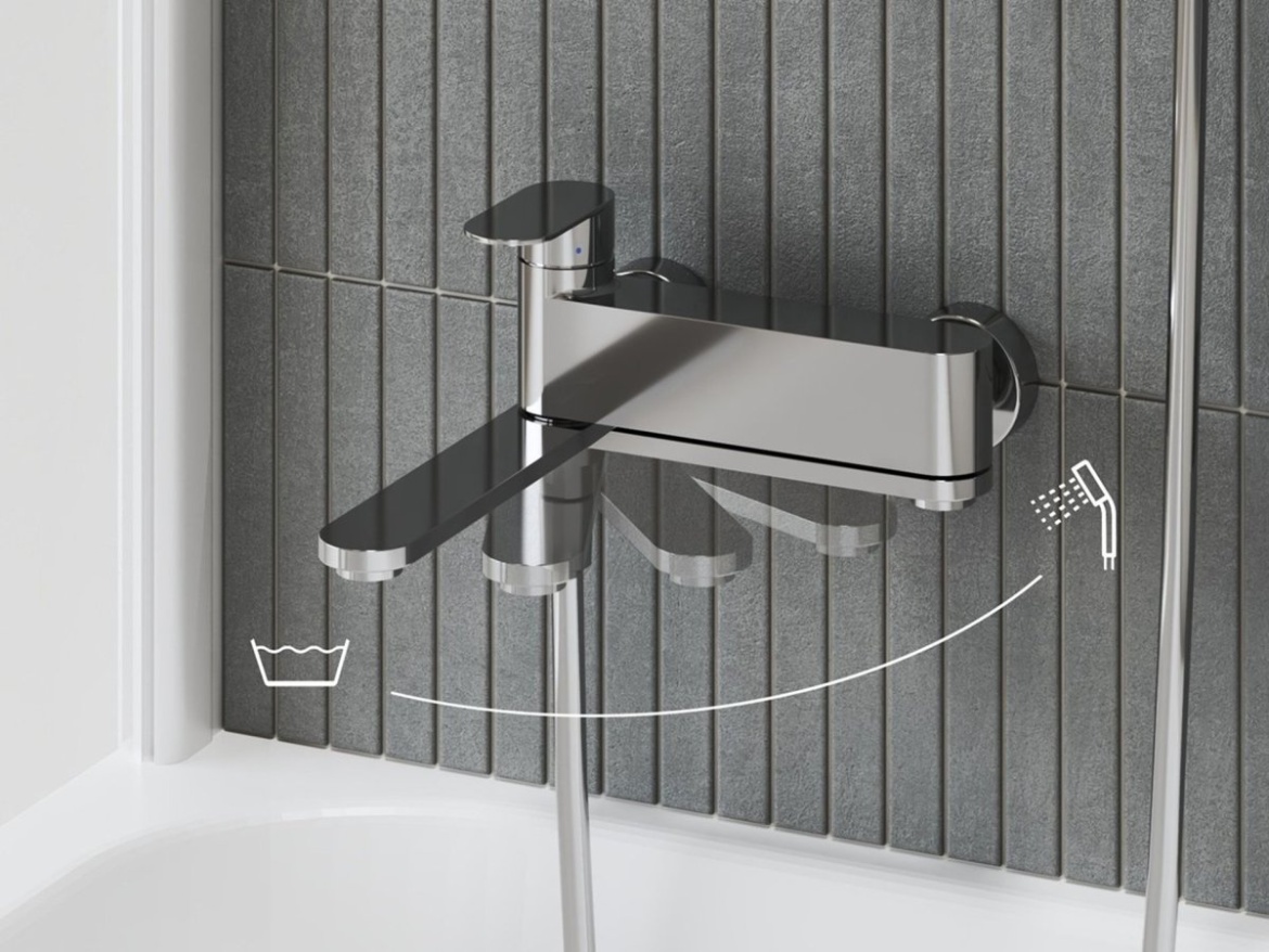 Ravak CR II 022.00CRS.+S Vanová nástěnná baterie se sprchovým setem, chrom