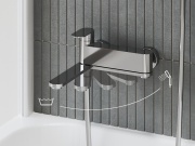 Ravak CR II 022.20BL.+S Vanová nástěnná baterie se sprchovým setem, černá